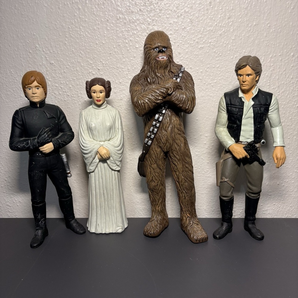 Vintage Star War Figures Princess Leia Luke Skywalker Chew,Han Solo 1993